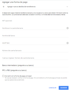 cobrar por medio transferencia bancaria en google adsense Google adsense - medio para cobrar por medio de trasferencia bancaria